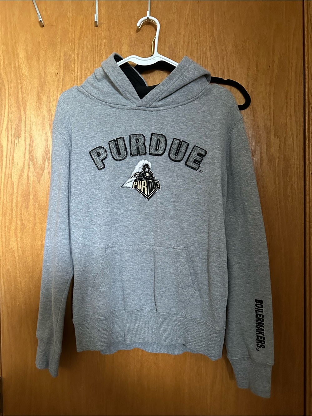 Gray Purdue Hooded Sweatshirt